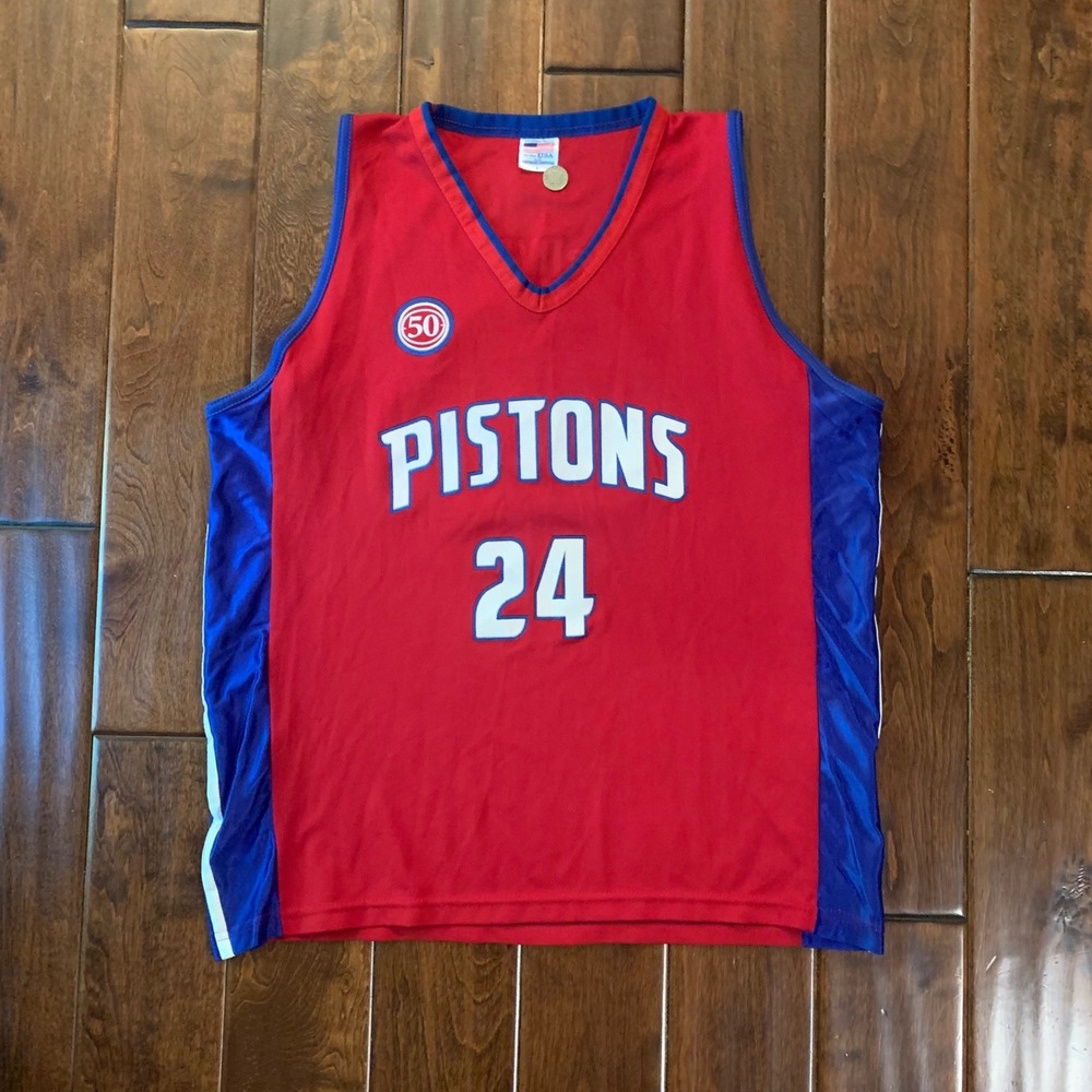 Antonio McDyess Detroit Pistons 24 SGA 50th Anniversary Jersey Bob Evans Men's L